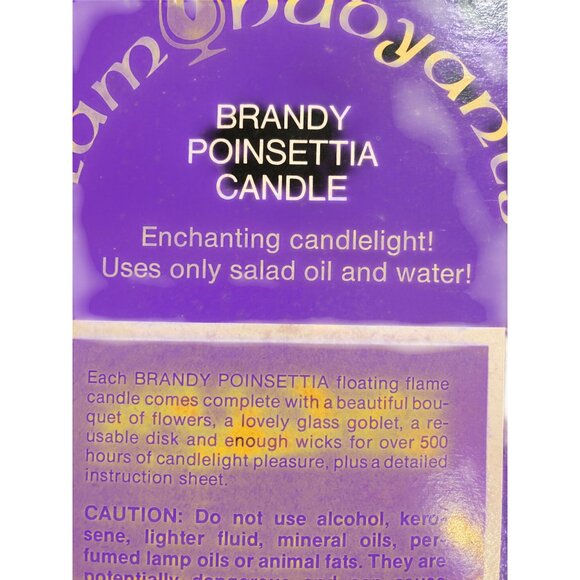 Flamboyant Brandy Poinsettia Floating Candle W/ Enchanting Flame Holiday Decor - Picture 11 of 11